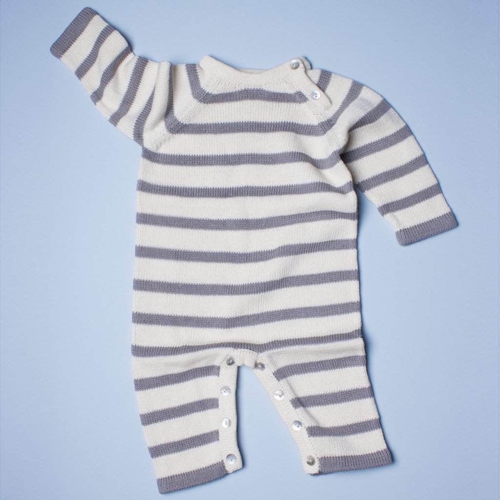 NWOT Estella Organic Baby Striped Cotton Romper One Piece